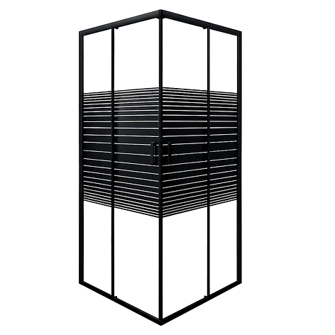 Shower Door Joytek Strava Recto Negro 80x80x185 cm (Sin Receptáculo) 1