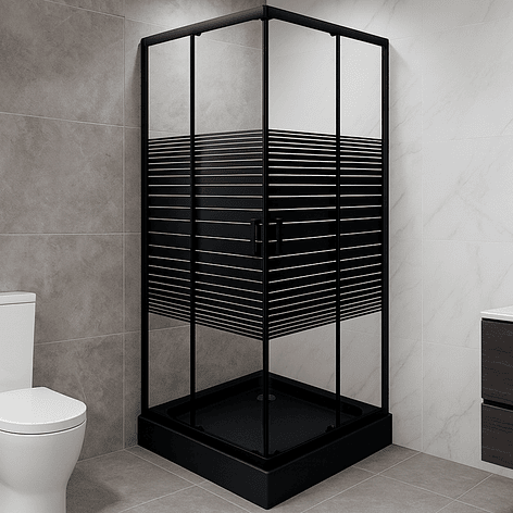 Shower Door Joytek Strava Recto Negro 80x80x185 cm (Sin Receptáculo) 4