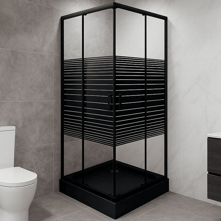 Shower Door Joytek Strava Recto Negro 80x80x185 cm (Sin Receptáculo) 4