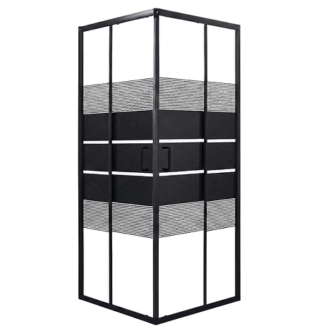 Shower Door Joytek Syle Recto Negro 80x80x185 cm (Sin Receptáculo) 1