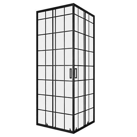 Shower Door Joytek Cuadros Negros Recto 70x70x185 cm (Sin Receptáculo) 1