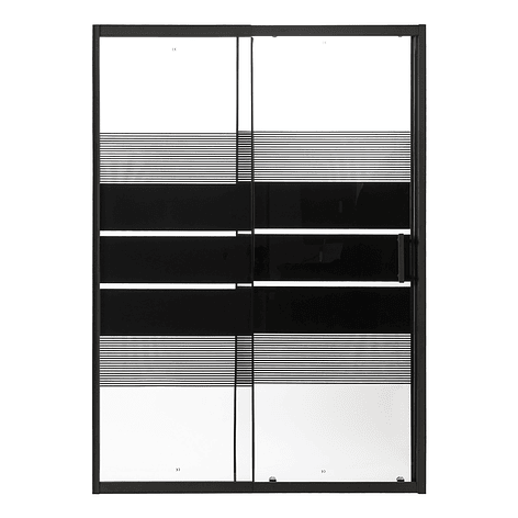 Mampara Ajustable de Ducha Style 120-140 cm Líneas negras (2 Vidrios) 5