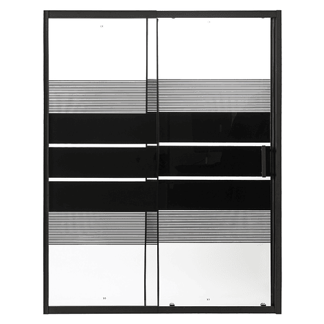 Mampara Ajustable de Ducha Style 140-160 cm Líneas negras (2 Vidrios) 5