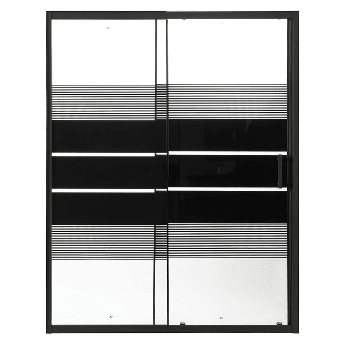 Mampara Ajustable de Ducha Style 140-160 cm Líneas negras (2 Vidrios) 5