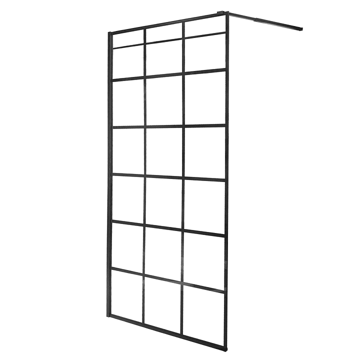 Mampara Fija de Baño Cuadros Negros Joytek 190×90 cm Vidrio Templado 8 mm 5