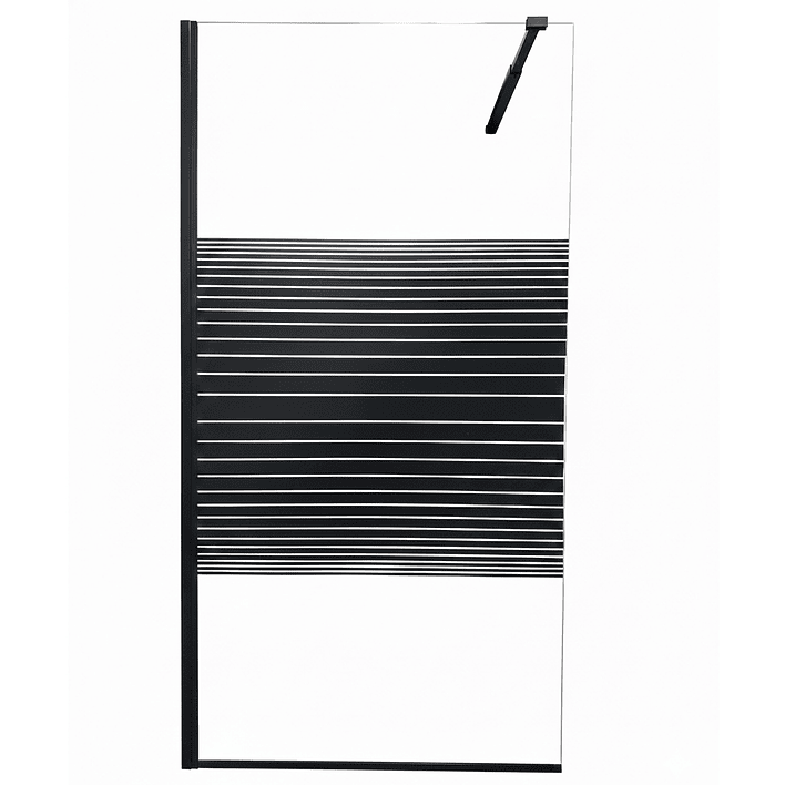 Mampara Fija de Baño Strava Negra Joytek 190×90 cm Vidrio Templado 8 mm 3