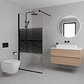 Mampara Fija de Baño Strava Negra Joytek 190×90 cm Vidrio Templado 8 mm - Miniatura 1