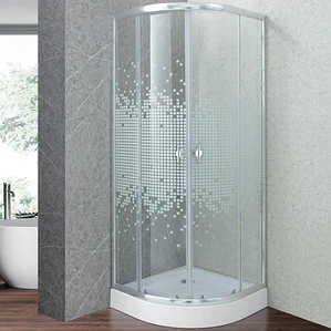 Shower Door Joytek Curvo Mosaic White 80x80x195cm (Incluye Receptáculo)