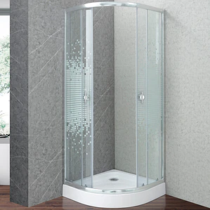 Shower Door Joytek Curvo Mosaic White 80x80x195cm (Incluye Receptáculo)