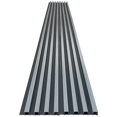 Caja Wall Panel PVC Bicolor Negro Gris 240x16 cm 3.84 m² (10 Paneles) 2