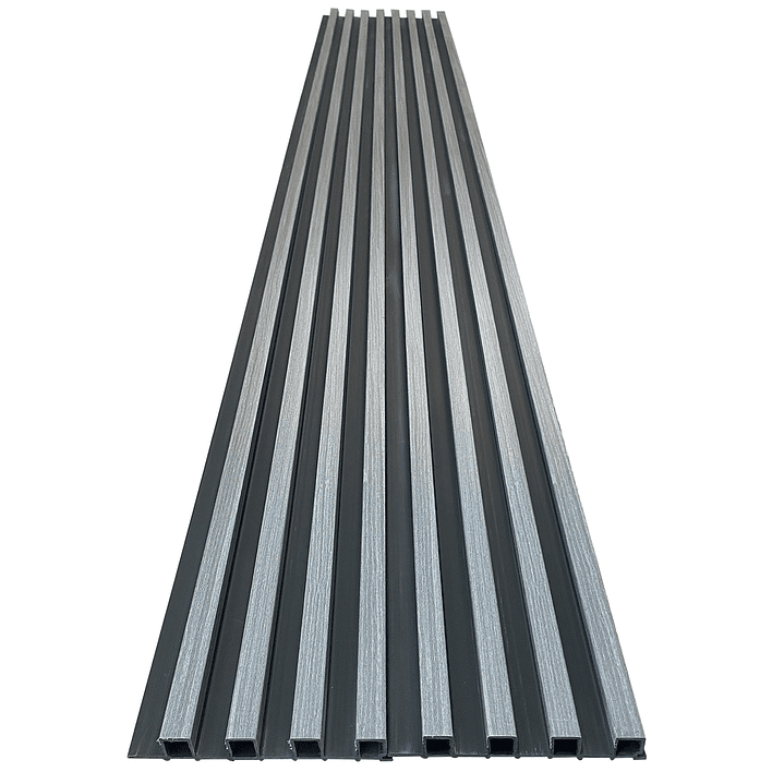 Caja Wall Panel PVC Bicolor Negro Gris 240x16 cm 3.84 m² (10 Paneles) 2