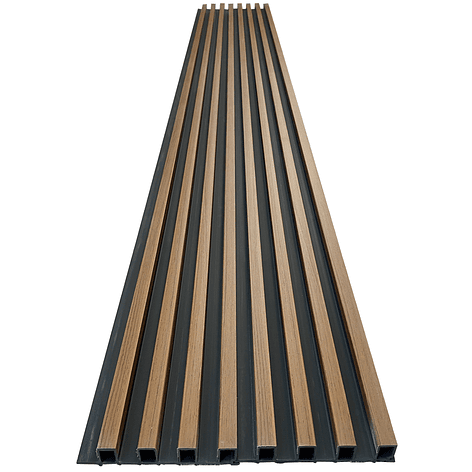 Caja Wall Panel PVC Bicolor Negro Café 240x16 cm 3.84 m² (10 Paneles) 2