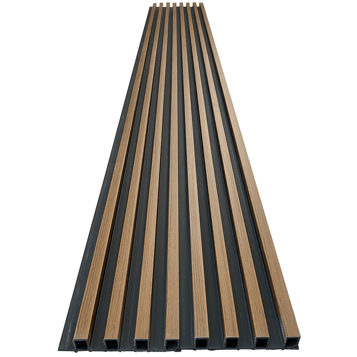 Caja Wall Panel PVC Bicolor Negro Café 240x16 cm 3.84 m² (10 Paneles) 2