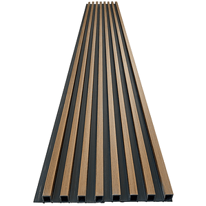 Caja Wall Panel PVC Bicolor Negro Café 240x16 cm 3.84 m² (10 Paneles)