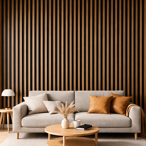 Caja Wall Panel PVC Bicolor Negro Café 240x16 cm 3.84 m² (10 Paneles) 4