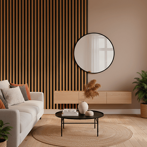 Caja Wall Panel PVC Bicolor Negro Café 240x16 cm 3.84 m² (10 Paneles) 3