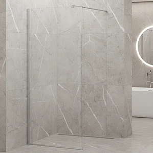 Mampara Fija de Baño Joytek 190x110 cm Vidrio Templado Transparente 8 mm