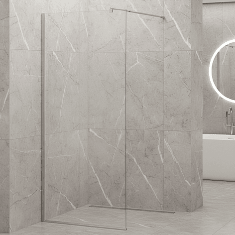 Mampara Fija de Baño Joytek 190×100 cm Vidrio Templado Transparente 8 mm 2