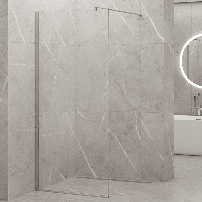 Mampara Fija de Baño Joytek 190×100 cm Vidrio Templado Transparente 8 mm 2