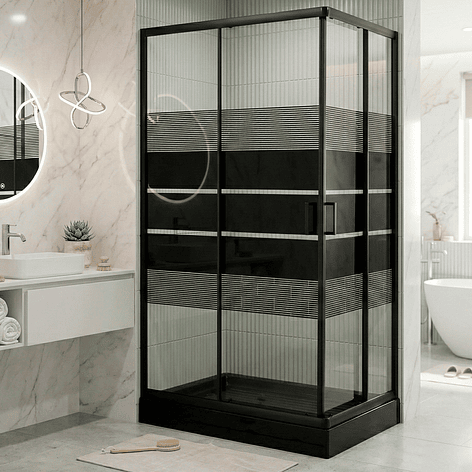 Shower Rectangular Style Negro 120x80x198cm (Incluye Receptáculo) 1