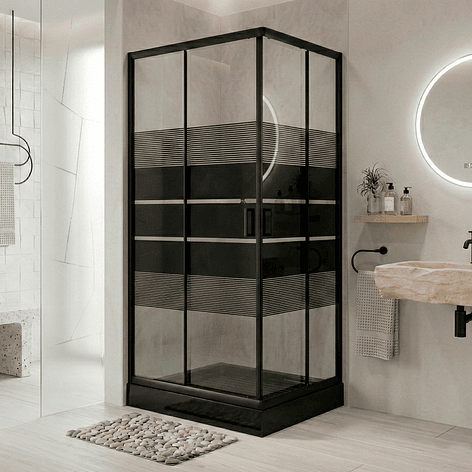 Shower Rectangular Style Negro 100x80x198cm (Incluye Receptáculo) 1