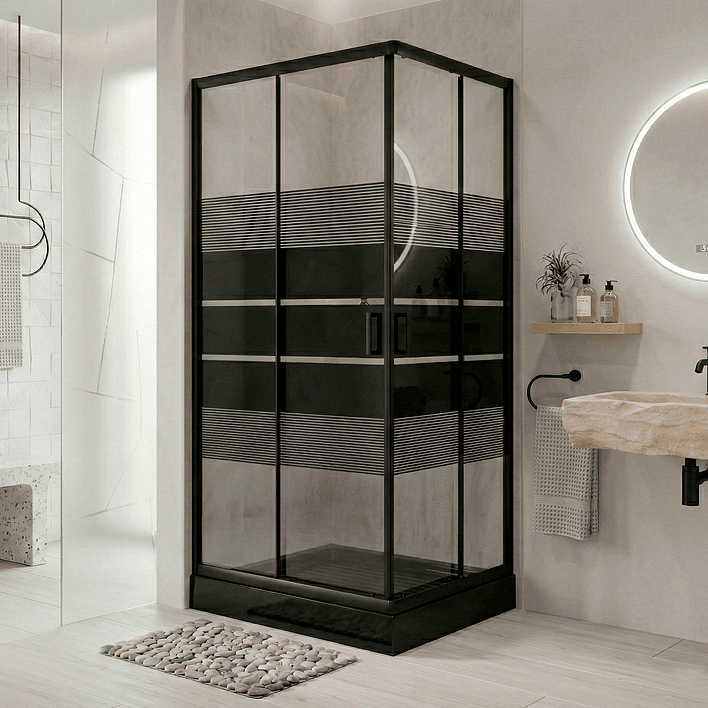 Shower Rectangular Style Negro 100x80x198cm (Incluye Receptáculo) 1