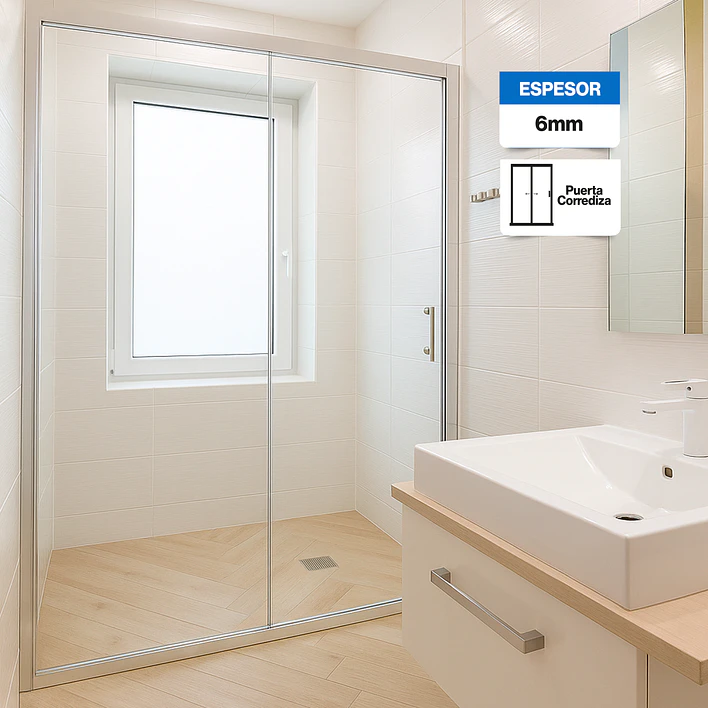 Mampara Ajustable de Ducha LENS 160-180 cm Transparente/Cromado 1