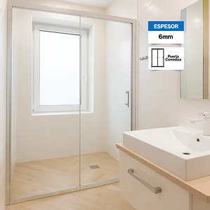 Mampara Ajustable de Ducha LENS 160-180 cm Transparente/Cromado