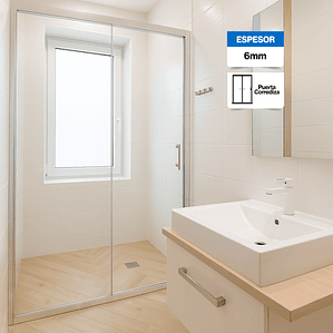 Mampara Ajustable de Ducha LENS 120-140 cm Transparente/Cromado