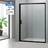 Mampara Ajustable de Ducha LENS 140-160 cm Transparente/Negro (2 Vidrios)