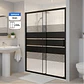 Mampara Ajustable de Ducha Style 140-160 cm Líneas negras (2 Vidrios) - Miniatura 1