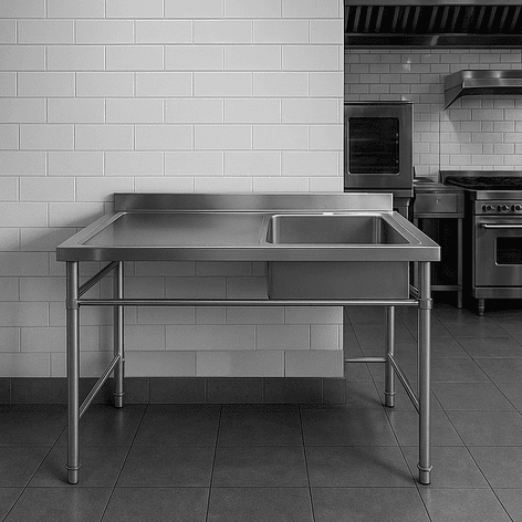 Lavafondo de Acero Inoxidable Secador Izquierdo Joytek 120x60x90 cm 3