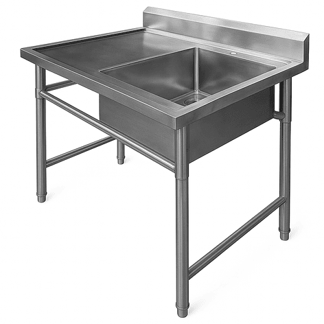 Lavafondo de Acero Inoxidable Secador Izquierdo Joytek 120x60x90 cm 2