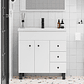 Mueble Vanitorio Blanco con Patas + Cubierta de Loza Semi Plana 80x47x80 cm - Miniatura 2