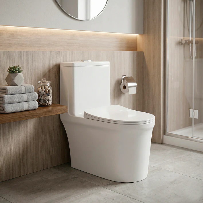 WC One Piece Premier 2051 Joytek Descarga a Piso 30 cm Blanco 4