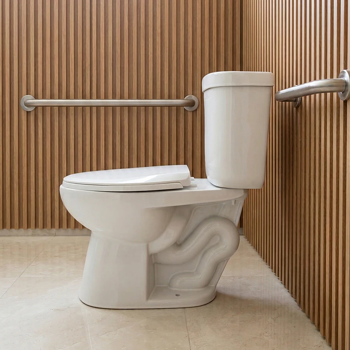 WC Two Piece Joytek para Discapacitados (Altura Ajustada) Descarga a Piso 30 cm 4