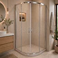 Shower Door Curvo Barra a Piso Travertino Transparente 90x90x185 cm - Miniatura 2