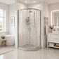 Shower Door Curvo Barra a Piso Travertino Líneas Curvas 90x90x185 cm - Miniatura 1
