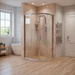Shower Door Curvo Barra a Piso Travertino Líneas Curvas 90x90x185 cm - Miniatura 3