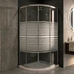 Shower Door Curvo Barra a Piso Travertino Líneas Rectas 90x90x185 cm - Miniatura 3