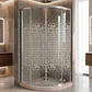 Shower Door Curvo Barra a Piso Travertino Mosaico Blanco 90x90x185 cm - Miniatura 3