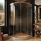 Shower Door Curvo Barra a Piso Blanco Mármol Transparente 90x90x185 cm - Miniatura 2