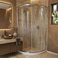 Shower Door Curvo Barra a Piso Blanco Mármol Transparente 90x90x185 cm - Miniatura 3