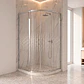 Shower Door Curvo Barra a Piso Blanco Mármol Transparente 90x90x185 cm - Miniatura 1