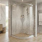 Shower Door Curvo Barra a Piso Blanco Mármol Líneas Curvas 90x90x185 cm - Miniatura 1