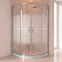 Shower Door Curvo Barra a Piso Blanco Mármol Líneas Rectas 90x90x185 cm