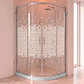 Shower Door Curvo Barra a Piso Blanco Mármol Mosaico Blanco 90x90x185 cm - Miniatura 2
