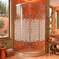 Shower Door Curvo Barra a Piso Blanco Mármol Mosaico Blanco 90x90x185 cm - Miniatura 3