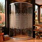 Shower Door Curvo Barra a Piso Blanco Mármol Mosaico Blanco 90x90x185 cm - Miniatura 1