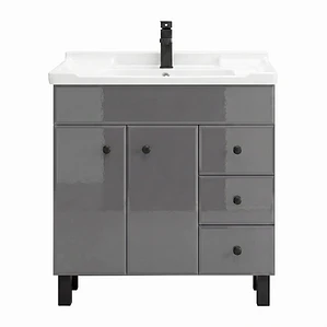 Mueble Vanitorio Gris con Patas + Cubierta de Loza 856 Relieve 80x47x80 cm
